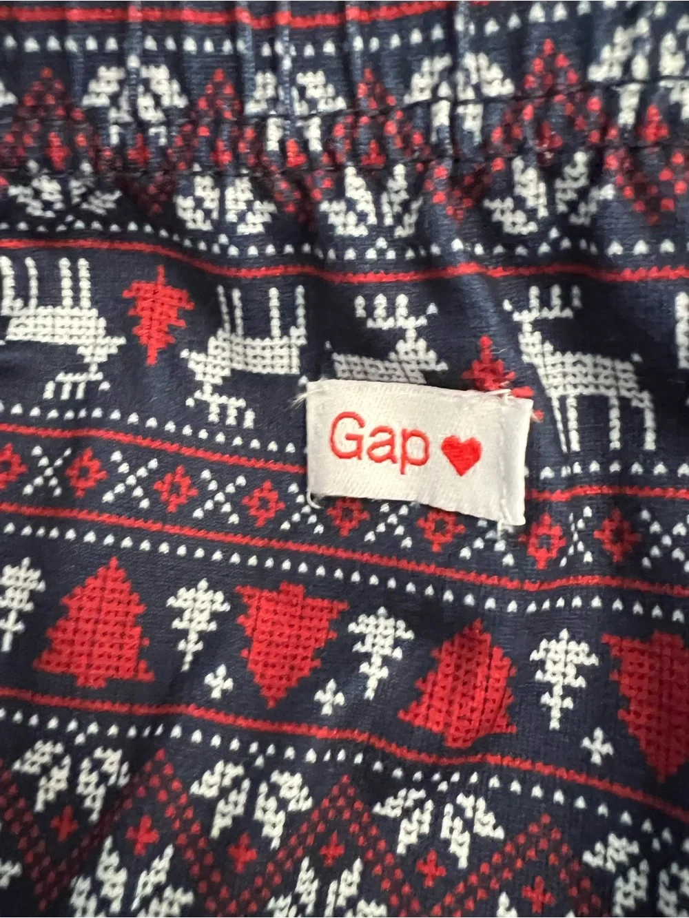 GAP Kids Red, Navy & White Holiday Reindeer Two-Piece Pajama Set